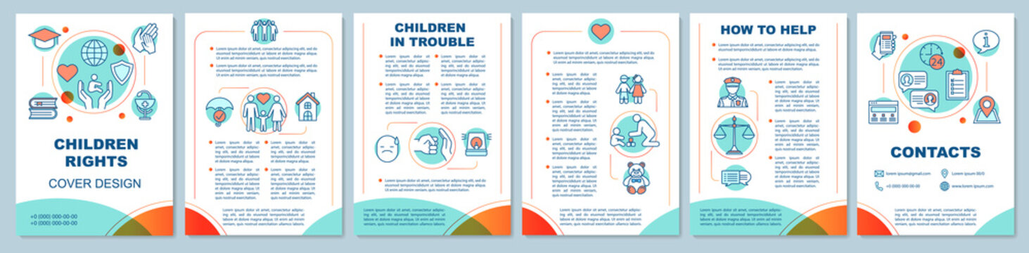 Children rights brochure template layout