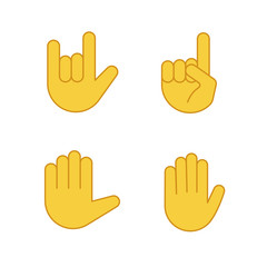 Hand gesture emojis color icons set