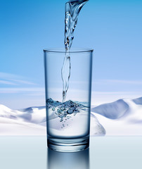 Glass of fresh water