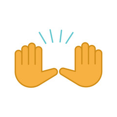 Raising hands gesture color icon