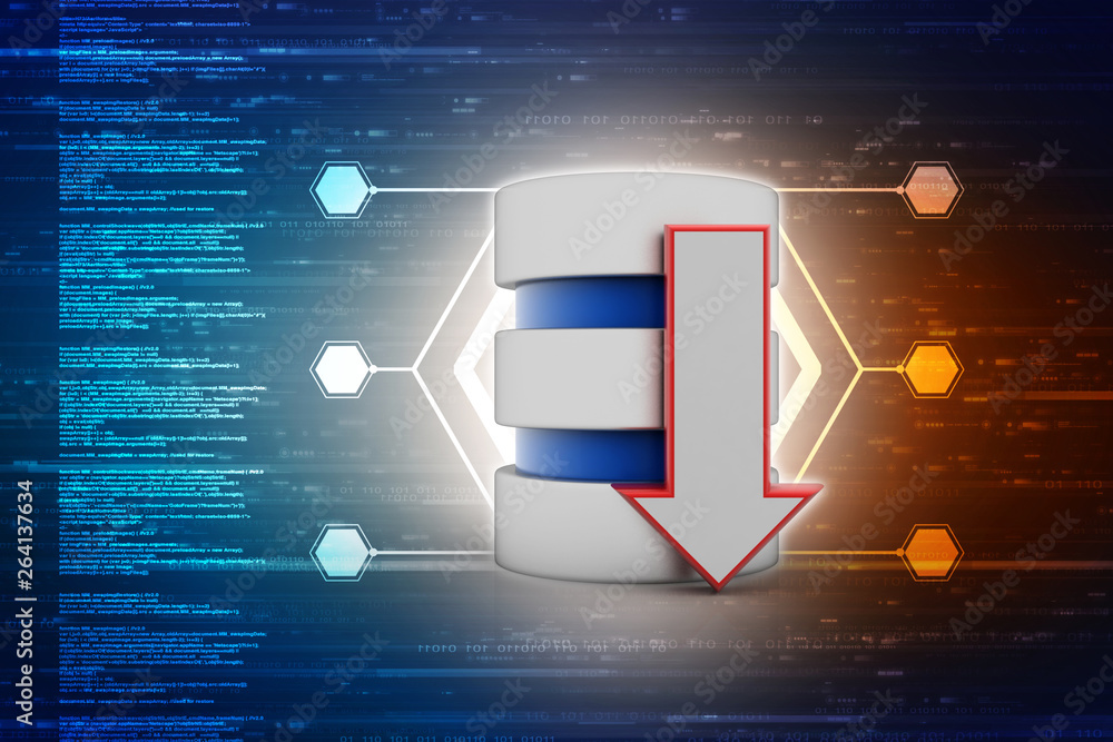 Poster 3d rendering database storage data base