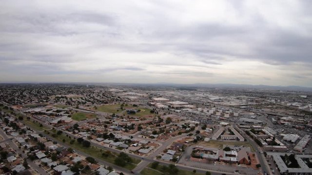 El Paso Texas Ciudad Juarez Mexico USA Border Aerial Shot