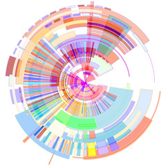 Disk of colored geometric shapes