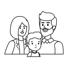 parents couple with son characters