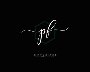 P F PF initial logo handwriting  template vector