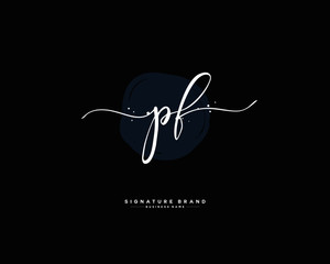 P F PF initial logo handwriting  template vector