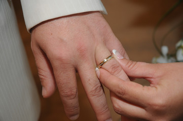 wedding alliance in close-up