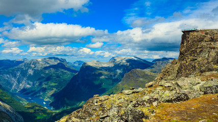 Mountains landscape with Dalsnibba viewpoint, Norway