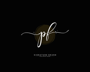 P F PF initial logo handwriting  template vector
