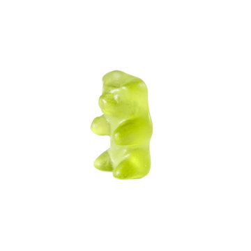 Green Gummy Bear Isolated On White