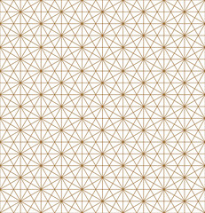 Seamless japanese pattern shoji kumiko in golden.