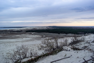 Fototapeta na wymiar View of Dead Dunes, Curonian Spit and Curonian Lagoon