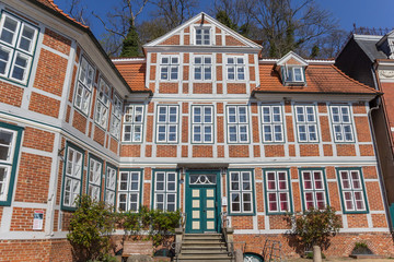 Facade of a historic house in Lauenburg, Germany