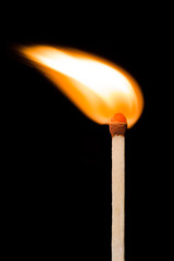 Burning match in the dark