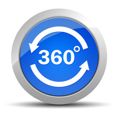 360 degrees rotate arrow icon blue round button illustration