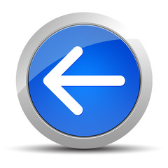 Back arrow icon blue round button illustration
