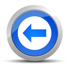 Back icon blue round button illustration