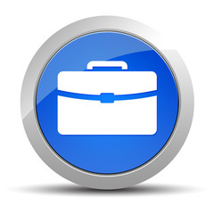 Briefcase icon blue round button illustration