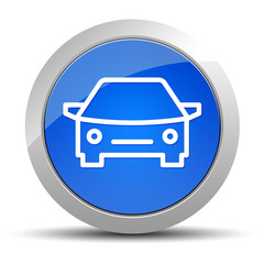 Car icon blue round button illustration