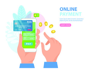  People hands holding smartphones. Flat isometric vector concept of receipt, online payment, money transfer, mobile wallet.