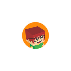 block isometric profile picture avatar