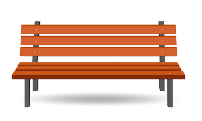 Wooden bench illustration. Park bench. Vector Bench isolated. EPS10