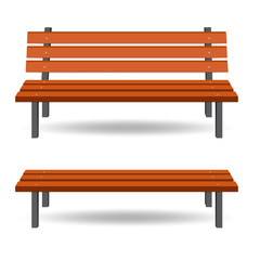 Wooden bench illustration. Park bench. Vector Bench isolated. EPS10