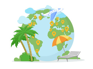 Traveling destination, location vector illustration