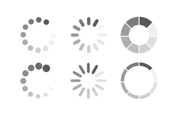 Isolated loading icon set on background. Vector illustration