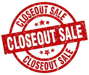 closeout sale round red grunge stamp