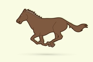 Horse racing running cartoon graphic vector