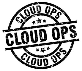 cloud ops round grunge black stamp