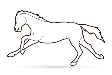 Horse racing running cartoon graphic vector