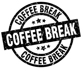 coffee break round grunge black stamp