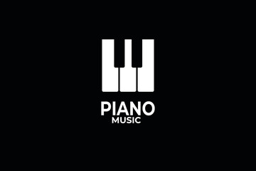 Piano icon with rounded corners. Isolated on black background. Vector EPS10