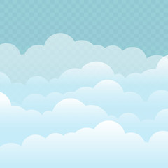Sky and clouds. Cloudy background with blue sky and white cloud. Vector illustration EPS10 