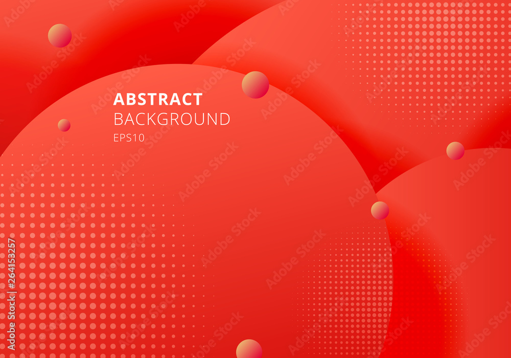 Canvas Prints abstract 3d liquid fluid circles red mustard pastels color beautiful background with halftone textur