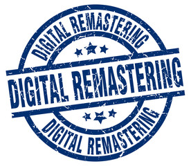 Fototapeta premium digital remastering blue round grunge stamp
