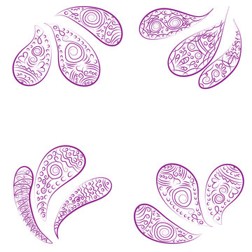 paisley ornament. Print turkish cucumber. Hand-drawn pattern for textiles.