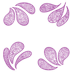 paisley ornament. Print turkish cucumber. Hand-drawn pattern for textiles.