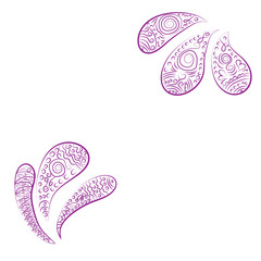 paisley ornament. Print turkish cucumber. Hand-drawn pattern for textiles.