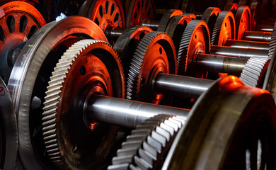 New train wheels on the factory