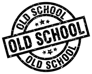 old school round grunge black stamp