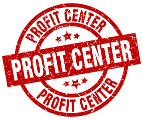 profit center round red grunge stamp