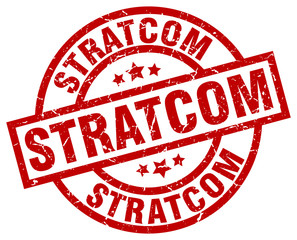 stratcom round red grunge stamp