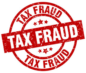 tax fraud round red grunge stamp