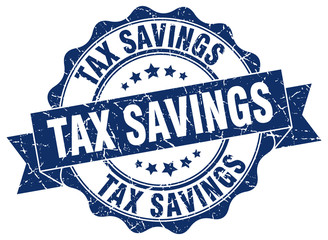 Obraz premium tax savings stamp. sign. seal