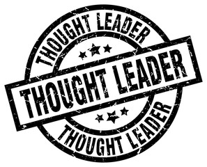 thought leader round grunge black stamp