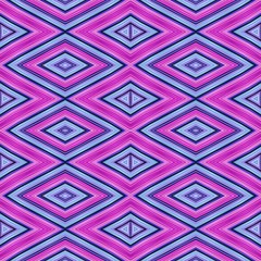 seamless diamond pattern with hot pink, blue, light blue, lavender colors. repeating arabesque background for textile fashion, digital printing, postcards or wallpaper design.