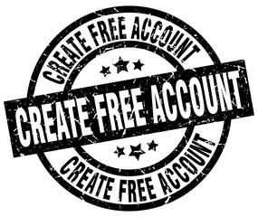 create free account round grunge black stamp